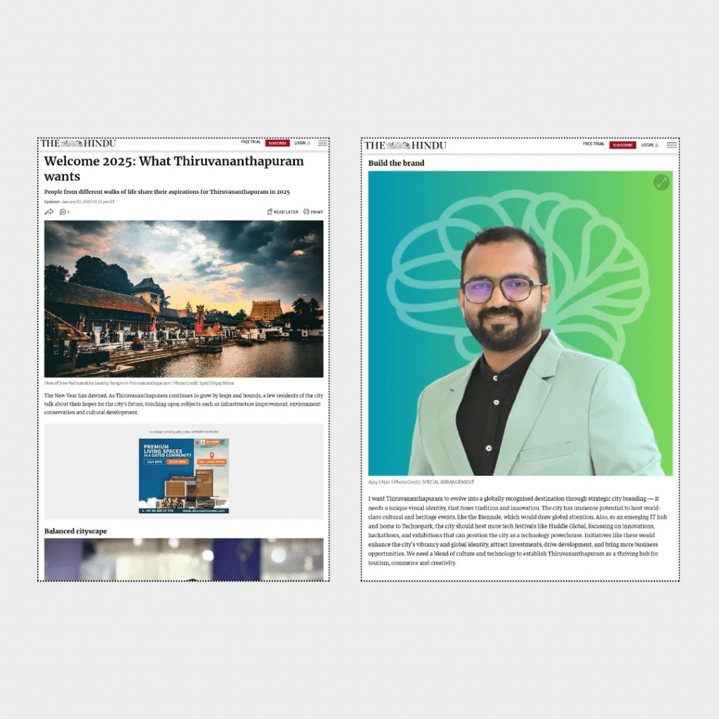 Shaping a Global Identity for Kerala's Capital – Ajay S Nair, Brand Strategist & CEO of Fresh Mind Ideas, Shares Insights with the Hindu