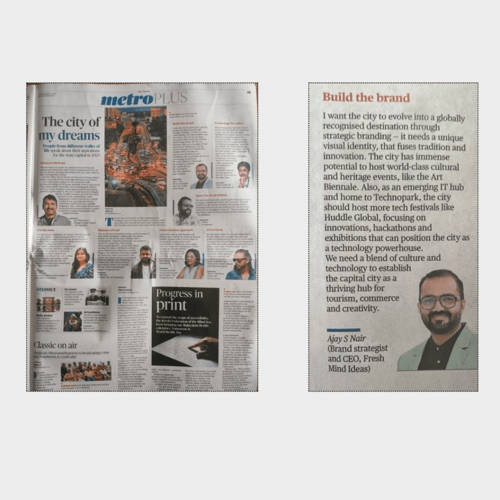 Shaping a Global Identity for Kerala's Capital – Ajay S Nair, Brand Strategist & CEO of Fresh Mind Ideas, Shares Insights with the Hindu